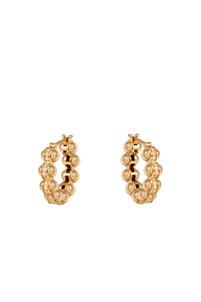 The Gold Atom Earrings, 18k Yellow Gold & Diamonds